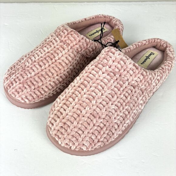 Dearfoams Women's Chenille Cable Knit Cozy Clog Slippers Medium 7-8 Pink NWT - Picture 8 of 8